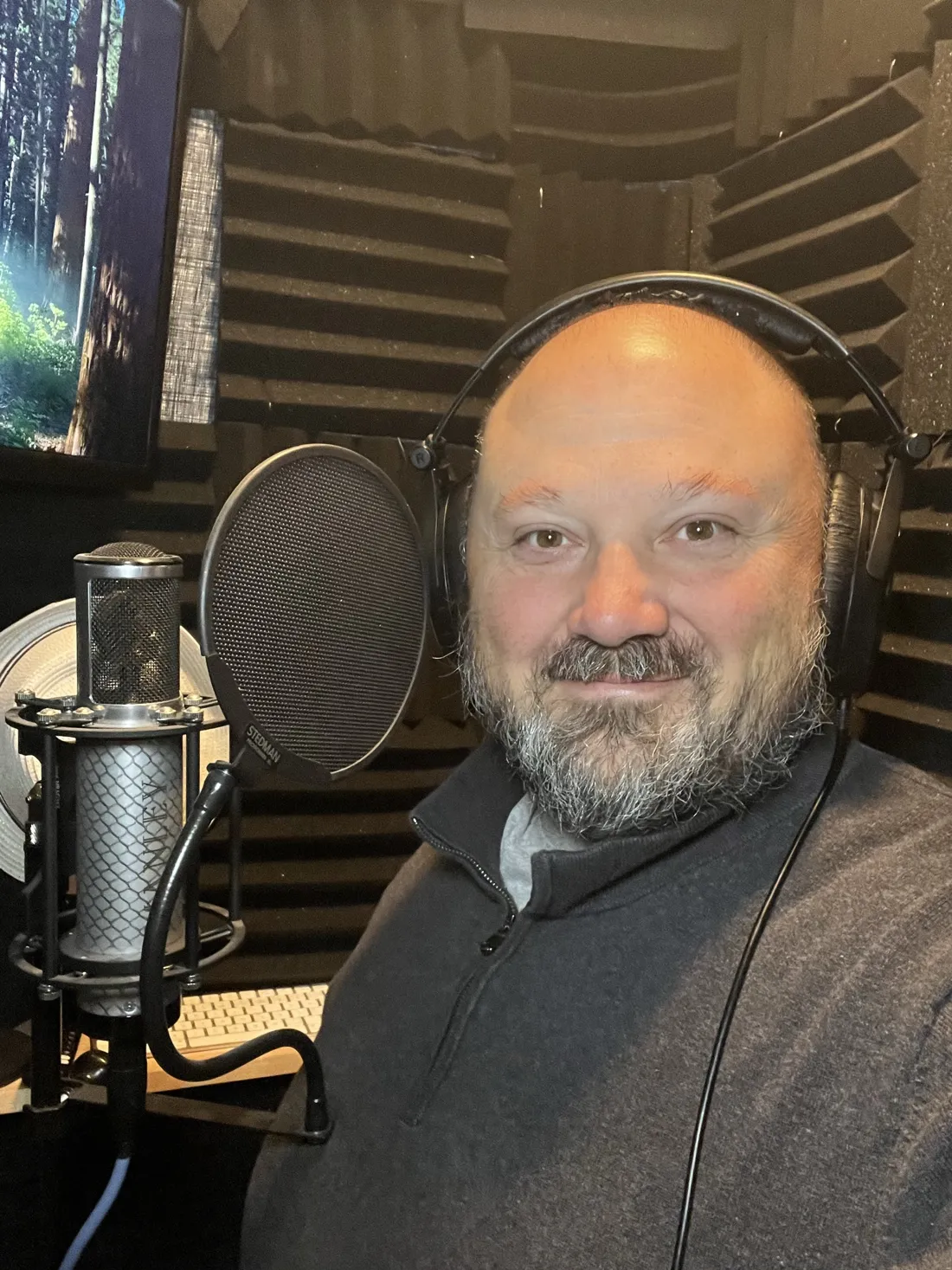 Anthony Pica in his recording booth